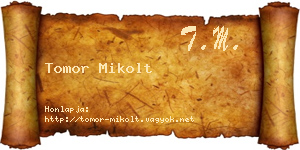 Tomor Mikolt névjegykártya